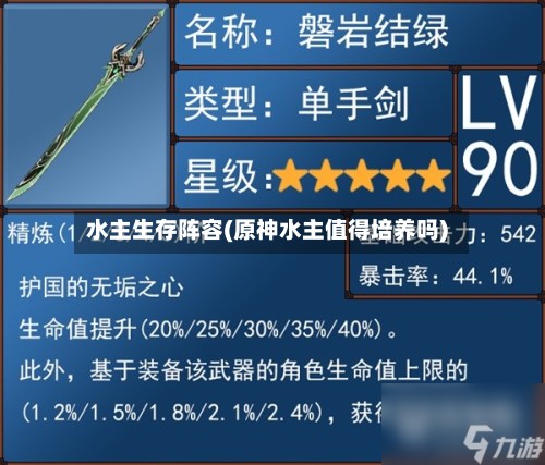 水主生存阵容(原神水主值得培养吗)