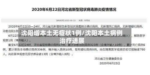 沈阳增本土无症状1例/沈阳本土病例治疗进展