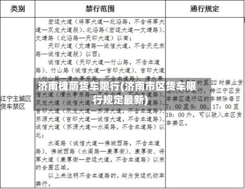 济南槐荫货车限行(济南市区货车限行规定最新)-第2张图片