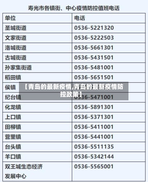 【青岛的最新疫情,青岛的最新疫情防控政策】