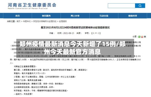 郑州疫情最新消息今天新增了15例/郑州今天最新官方消息
