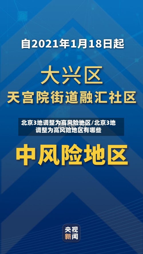 北京3地调整为高风险地区/北京3地调整为高风险地区有哪些