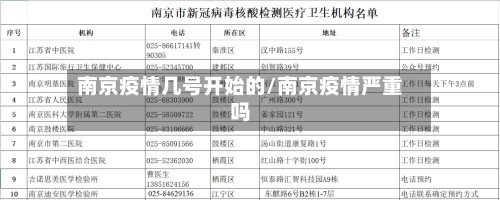 南京疫情几号开始的/南京疫情严重吗