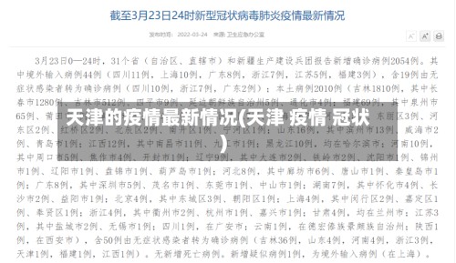 天津的疫情最新情况(天津 疫情 冠状)-第3张图片