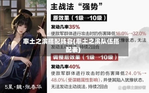 率土之滨搭配阵容(率土之滨队伍搭配表)