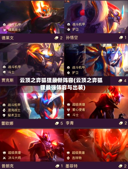 云顶之弈狐狸最新阵容(云顶之弈狐狸最强阵容与出装)-第2张图片