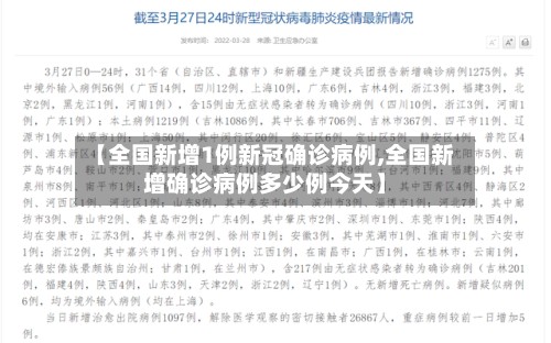 【全国新增1例新冠确诊病例,全国新增确诊病例多少例今天】