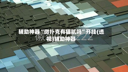 辅助神器“微扑克有猫腻吗”开挂(透视)辅助神器