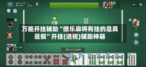 万能开挂辅助“微乐麻将有挂的是真是假	”开挂(透视)辅助神器-第2张图片